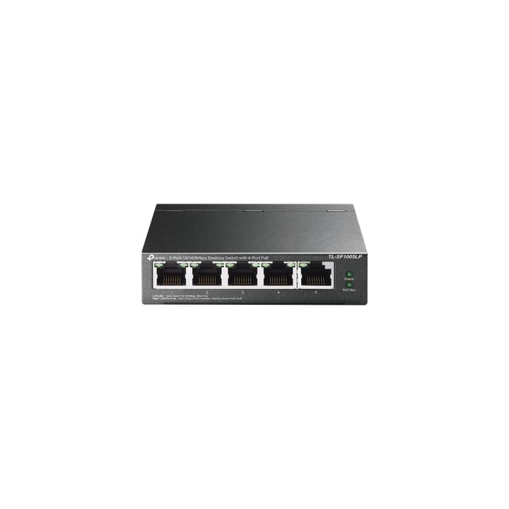 Switch PoE No Administrable de Escritorio / 5 puertos 10/100 Mbps / 4 puertos PoE af / Presupuesto 41 W / Modo extensor