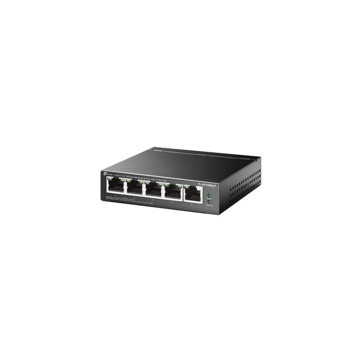 Switch PoE No Administrable de Escritorio / 5 puertos 10/100 Mbps / 4 puertos PoE af / Presupuesto 41 W / Modo extensor