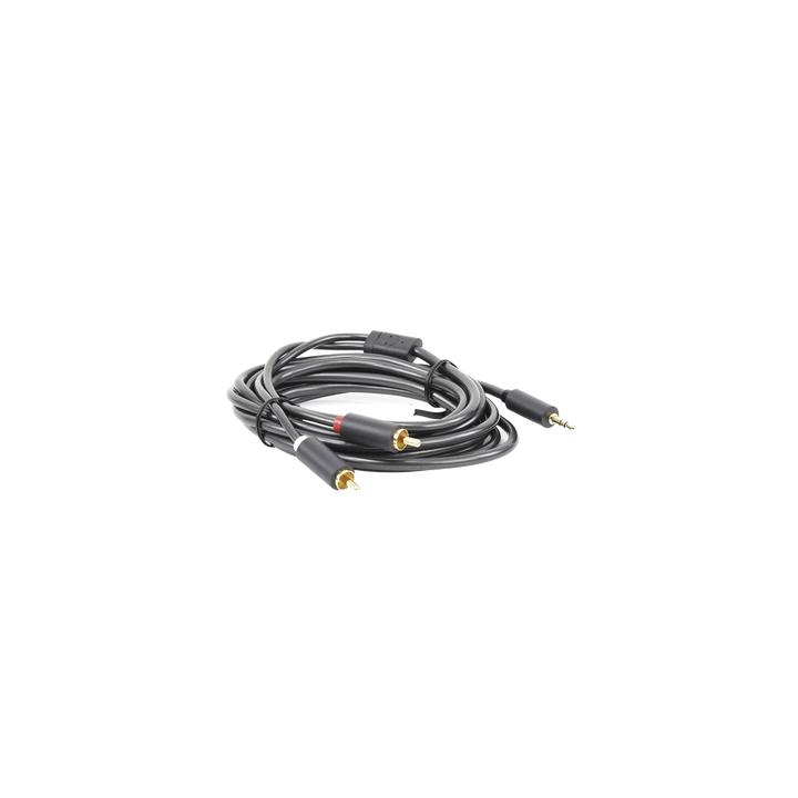Cable Adaptador de 3.5mm Macho a 2 RCA Macho / 3 Metros (9.84 Pies) / Color Gris / Blindaje Múltiple / ABS / Alta