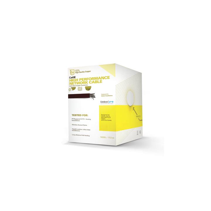 Cable Cat5e de Alto Rendimiento Certificaciones ETL, UL, de 152.5 Metros (500 Pies) de Color Blanco, para Aplicaciones