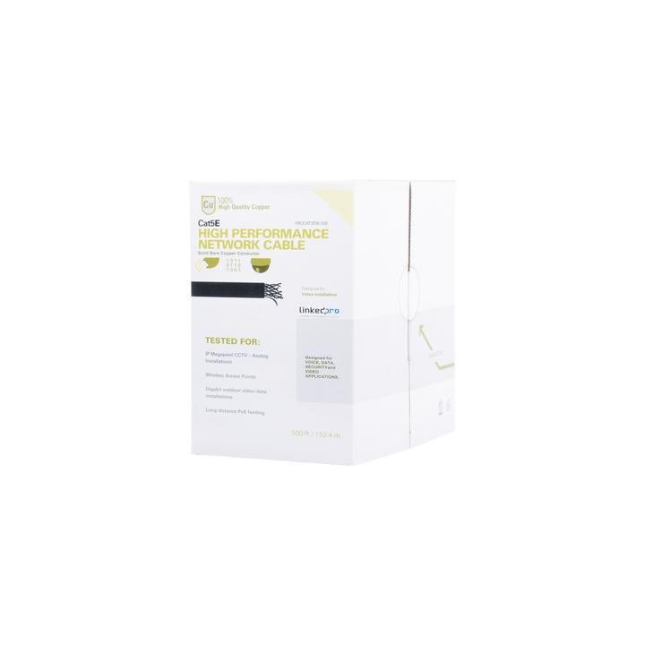 Cable Cat5e de Alto Rendimiento Certificaciones ETL, UL, de 152.5 Metros (500 Pies) de Color Blanco, para Aplicaciones