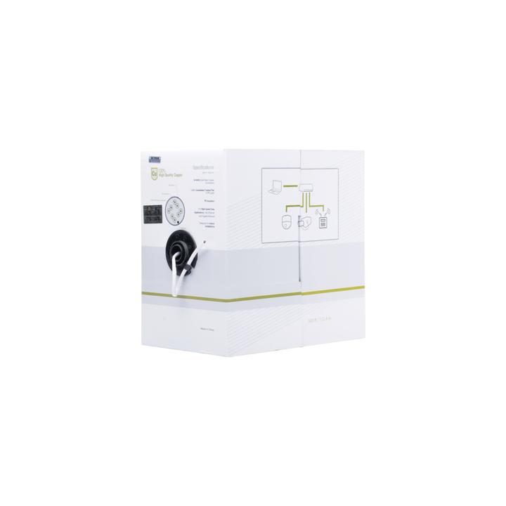 Cable Cat5e de Alto Rendimiento Certificaciones ETL, UL, de 152.5 Metros (500 Pies) de Color Blanco, para Aplicaciones