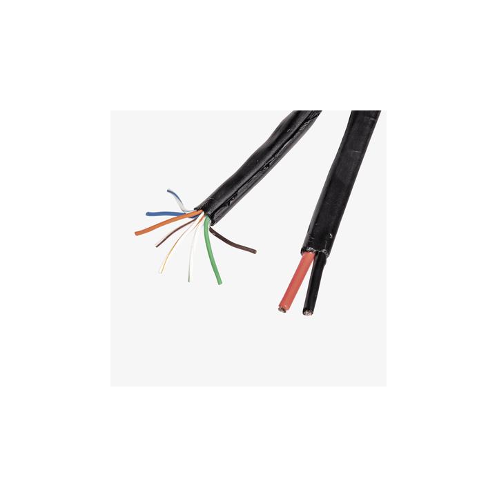 Bobina de Cable Siamés Cat5e CCA + 2 Cables Gruesos (16 AWG) para Alimentar Cámaras Más Lejos / 305 Metros (1000