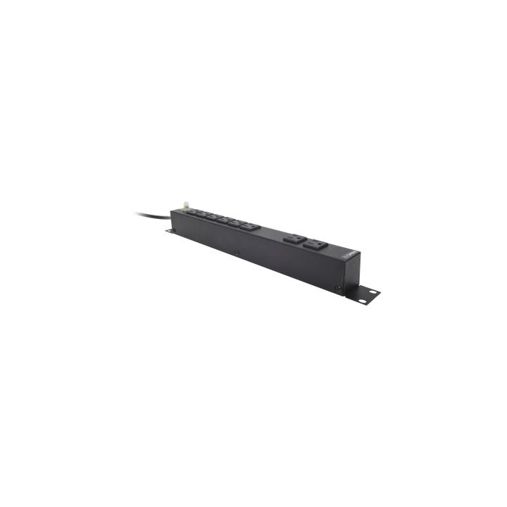 Multicontacto Horizontal (PDU) de 8 Contactos (NEMA 5-15R) Rack 19" 1UR. Voltaje Entrada/Salida: 120Vca/15A