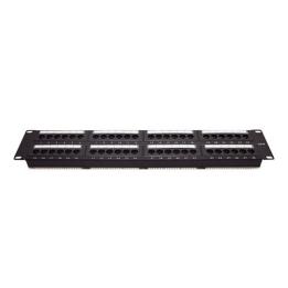 Panel de Parcheo de Impacto (110) UTP de 48 Puertos Cat6, 19 Pulgadas (48.26 cm), 2U, con Barra para Organizar Cable