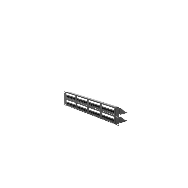 Panel de Parcheo de Impacto (110) UTP de 48 Puertos Cat6, 19 Pulgadas (48.26 cm), 2U, con Barra para Organizar Cable