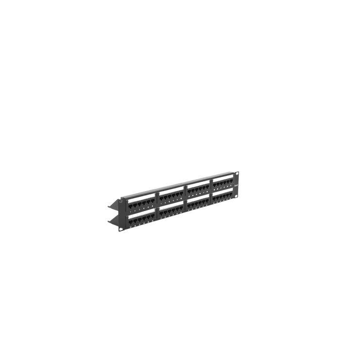 Panel de Parcheo de Impacto (110) UTP de 48 Puertos Cat6, 19 Pulgadas (48.26 cm), 2U, con Barra para Organizar Cable