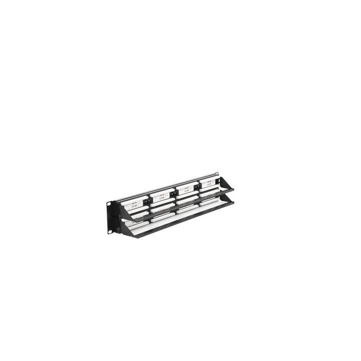 Panel de Parcheo de Impacto (110) UTP de 48 Puertos Cat6, 19 Pulgadas (48.26 cm), 2U, con Barra para Organizar Cable