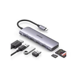 HUB USB-C (Docking Station) 6 en 1 | HDMI 4K@30Hz | 3 Puertos USB 3.0 | Lector Tarjeta SD + Micro SD (TF) Uso