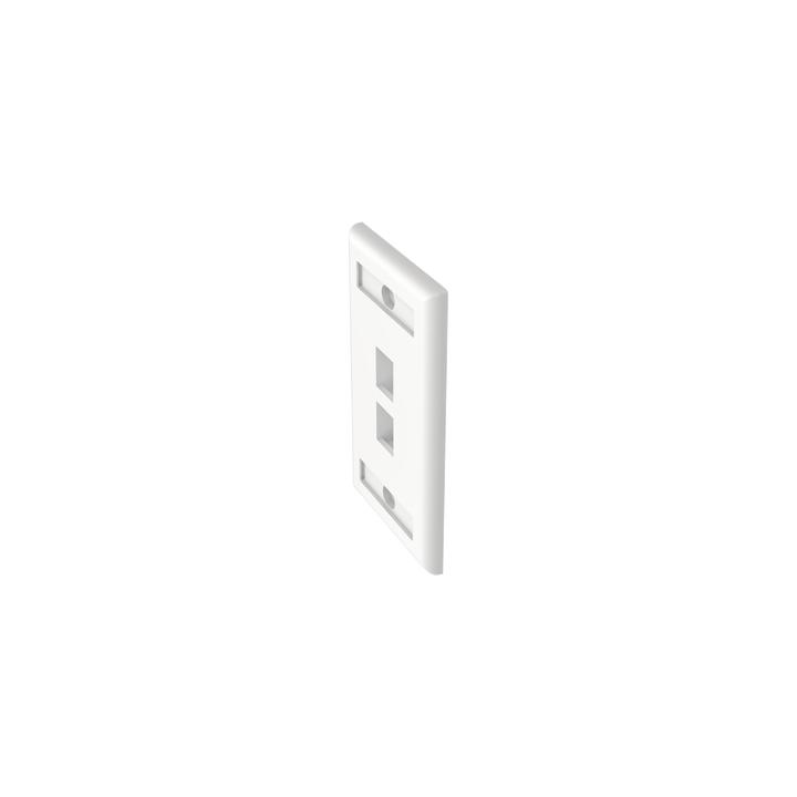 Placa de Pared Vertical, Salida Para 2 Puertos Keystone, Con Espacios Para Etiquetas, Color Blanco