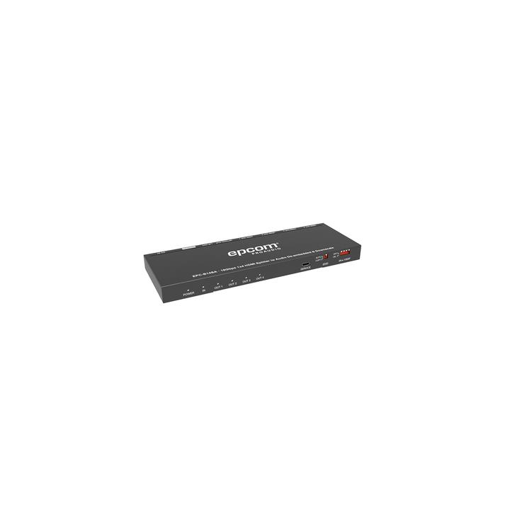 Splitter HDMI 1x4 | 1 Entrada a 4 salidas (Simultaneas) | 4K@60Hz | Extractor de Audio | Down Scaler | HDR  4:4:4 |