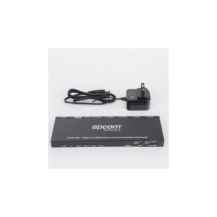 Splitter HDMI 1x4 | 1 Entrada a 4 salidas (Simultaneas) | 4K@60Hz | Extractor de Audio | Down Scaler | HDR  4:4:4 |