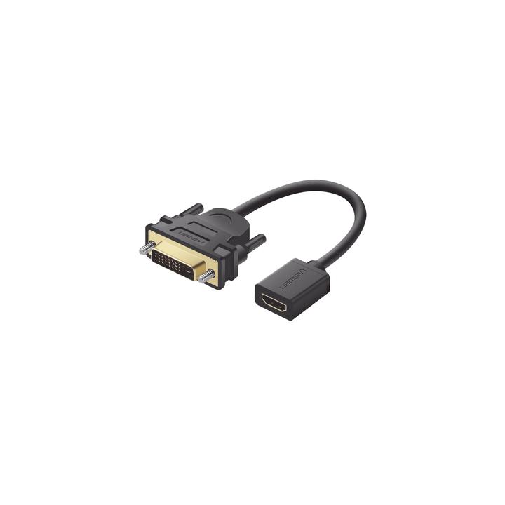 Convertidor DVI Macho a HDMI Hembra | Bidireccional | DVI 24+1 | 1080P@60Hz | Cable de 22 cm (8.66 Pulgadas) | Negro