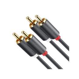 Cable de Audio 2 RCA Macho a 2 RCA Macho / 3 Metros (9.84 Pies) / Color Negro / Alta Calidad / Anillos de Goma para