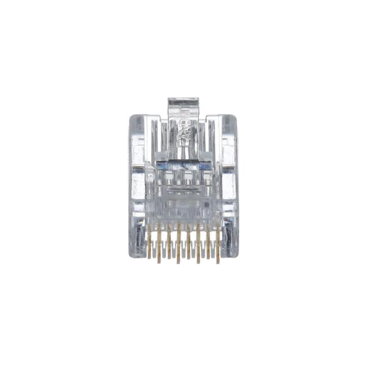 Plug RJ45 Cat5e, Para Cable UTP de Calibres 24-26 AWG, Chapado en Oro de 50 Micras, Paquete de 100 Piezas