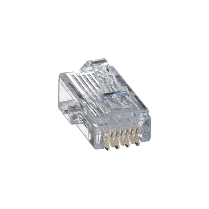 Plug RJ45 Cat5e, Para Cable UTP de Calibres 24-26 AWG, Chapado en Oro de 50 Micras, Paquete de 100 Piezas