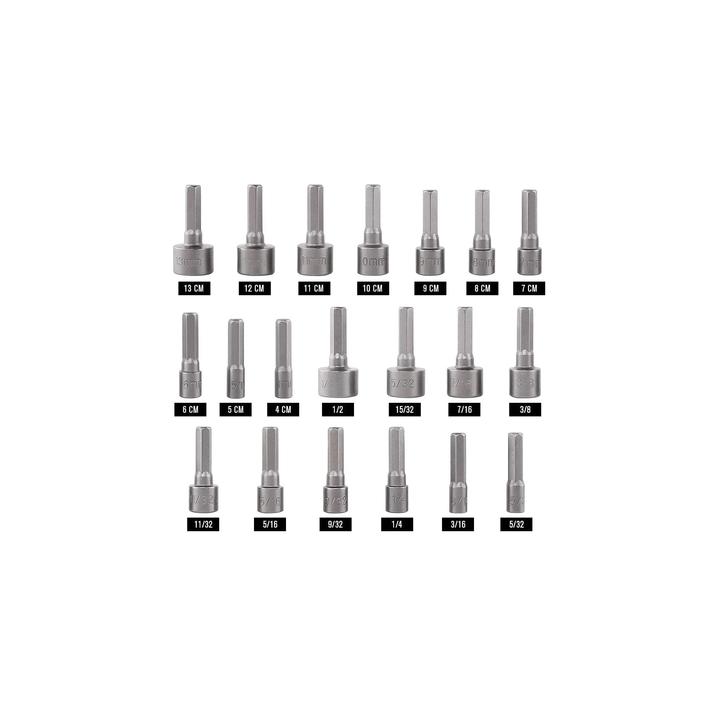 Juego de 208 Puntas para Taladro Entrada Hexagonal 1/4". Incluye Estuche.