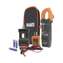 Kit de Amperímetro de Gancho (400A CA) con Probador de Fase y Divisor (para medir corriente sin cortar el cable).