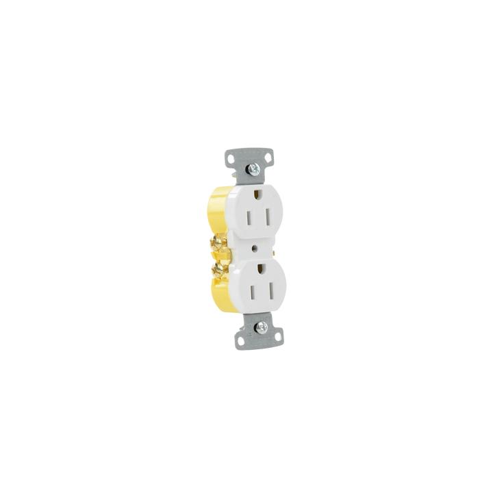 Contacto Duplex 15A 125V/ 2 Polos 3 Hilos/ Nema 5-15R/ Color Blanco.