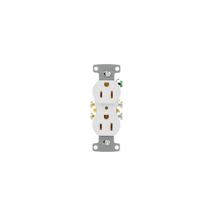 Contacto Duplex 15A 125V/ 2 Polos 3 Hilos/ Nema 5-15R/ Color Blanco.