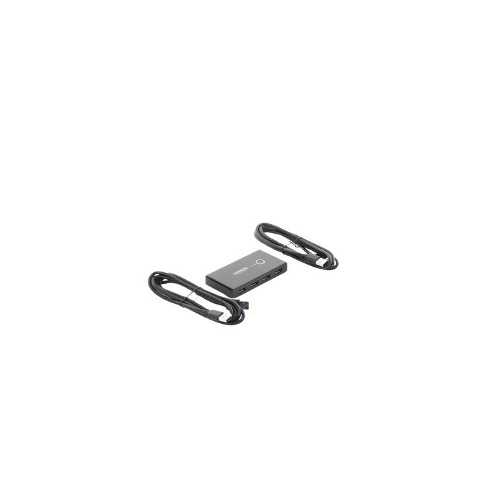 Conmutador USB para Compartir 4 Puertos USB 3.0 a 2 PC Ìs | Cambio Mediante Botón | Incluye Dos Cables USB de 1.5 m