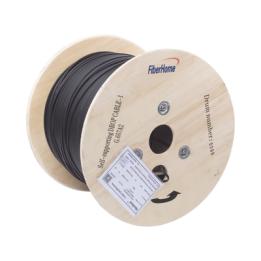 Carrete de 1 km de Fibra Óptica Aérea Mini Figura 8 G.657A2 Tipo Drop, Monomodo de 1 Hilo (Unifibra), Color Negro,