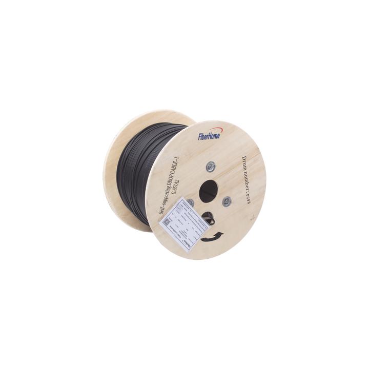 Carrete de 1 km de Fibra Óptica Aérea Mini Figura 8 G.657A2 Tipo Drop, Monomodo de 1 Hilo (Unifibra), Color Negro,