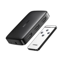 Conmutador HDMI (Switch) 4K@30Hz | 3 Entradas a 1 Salida | 3D | Transmisión Estable | Incluye Control Remoto |