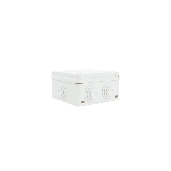 Caja Estanca de PVC Para Derivación y Conexión, 6 Entradas, Tapa con Tornillo de 1/4" de Vuelta, 100x100x50 mm (Área
