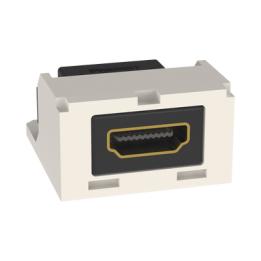 Módulo Acoplador HDMI 2.0, Hembra a Hembra Tipo-A, Categoría 2, Uso en 2 Puertos Mini-Com, Color Blanco Mate