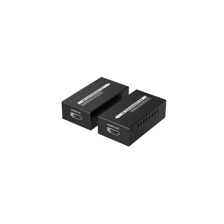Kit extensor HDMI de tamaño mini | 4K60Hz a  60 metros | Solo requiere alimentación TX |  Sobre CAT6/CAT6A/CAT7 |