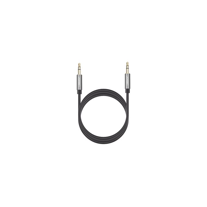 Cable Auxiliar 5 Metros / Conector 3.5mm a 3.5mm / Macho a Macho / Cubierta de TPE / Carcasa de Aluminio / Color Negro