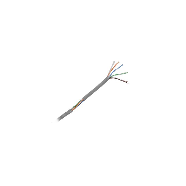 Bobina de Cable de 305 Metros (1000 Pies) Cat5e, Aleación de Cobre y Aluminio (CCA), Color Gris, Uso Interior