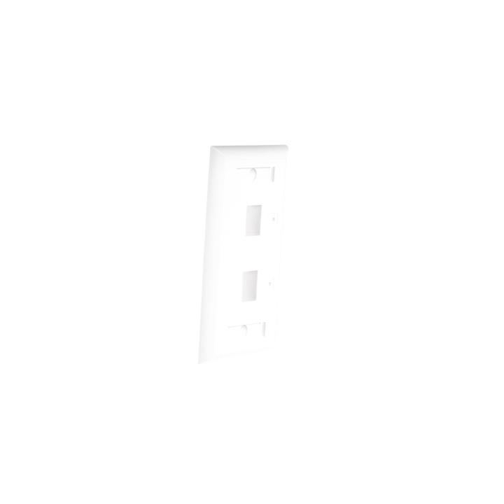 Placa de Pared de 2 Puertos, Keystone, con Espacio para Etiqueta, Color Blanco