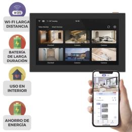 Pantalla Inalámbrica / Con Batería Recargable 4600mAh / Wi-Fi / Ideal Para Escritorio o Pared  / Vista en Vivo de