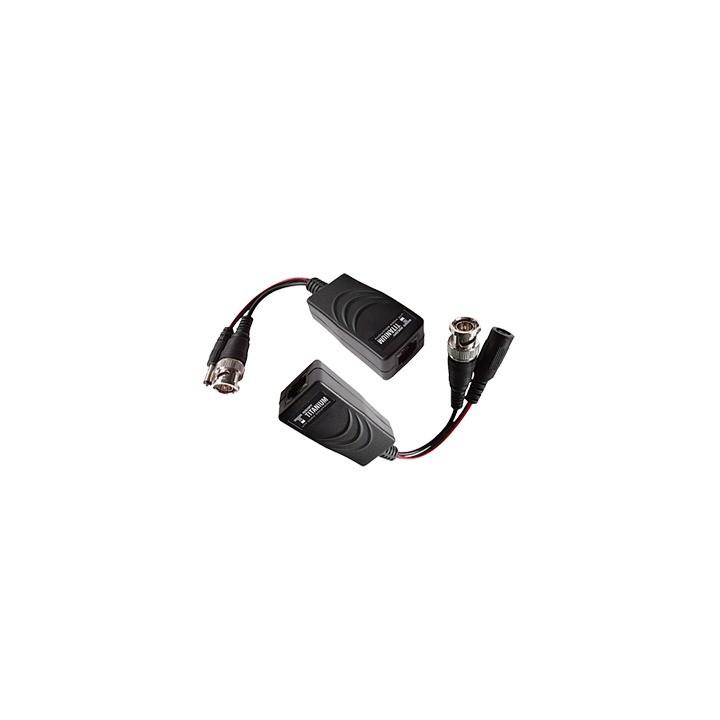 Kit de transceptores activos TURBO HD. Convierte 36/24 Vcc a 12 Vcc regulados, a través de cable  UTP Cat5e / 6.