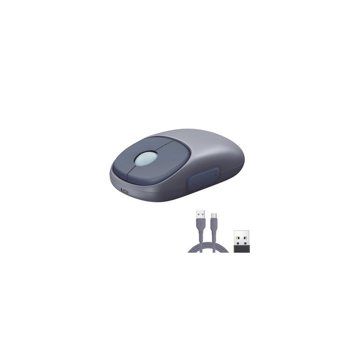 Mouse Inalámbrico FUN | Recargable| 2.4G & Bluetooth | 4 Niveles de DPI | Silencioso | Ergonómico | 5 Botones |