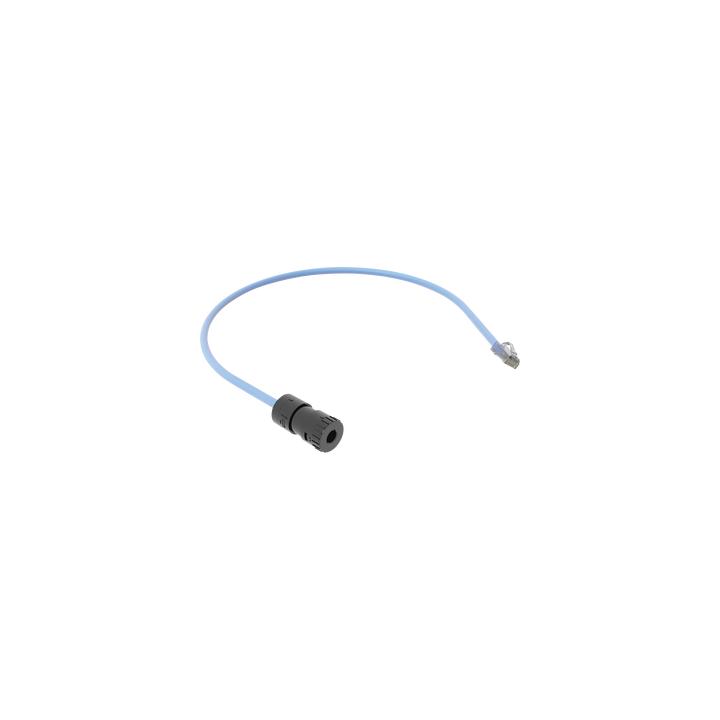 Cable de Conexión en Campo Jack a Plug RJ45, Categoría 6A, CMP (Plenum), 0.5 Metros (1.64 Pies), Color Azul