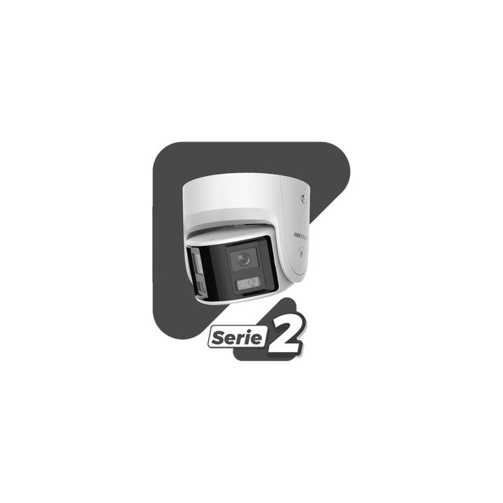 [FlexVu] [PROTECCIÓN ACTIVA] Turret IP 4 Megapixel / 2 Lentes de 2.8 mm (Imagen Panorámica 180°) / 30 mts IR /