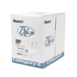 Bobina de Cable UTP 305 Metros (1000 Pies) de Cobre TX6-28Æ, Azul, Categoría 6, Diámetro Reducido (28 AWG), CM/LSZH,
