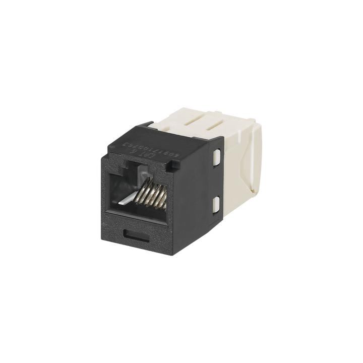 Conector Jack RJ45 Estilo TG, Mini-Com, Categoría 6, de 8 Posiciones y 8 Cables, Color Negro
