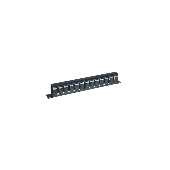 Organizador de Cables Horizontal de 1U para Rack de 19" con Cubierta Metálica