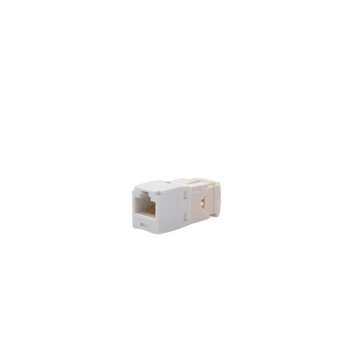 Conector Jack RJ45 Estilo TG, Mini-Com, Categoría 6, de 8 Posiciones y 8 Cables, Color Blanco