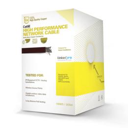 Bobina de Cable de 305 Metros (1000 Pies), Cat5e, Alto Rendimiento, Color Blanco, UL, para Aplicaciones en Video