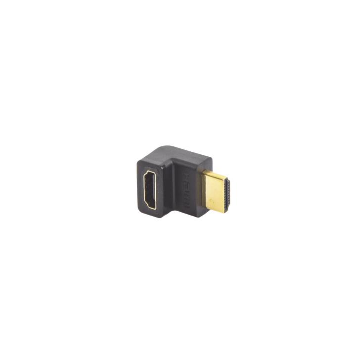 Adaptador HDMI de 90 Grados Macho a Hembra / Hacia Arriba / HDMI 2.0 4K@60Hz / Proporciona Flexibilidad Sin Doblar los