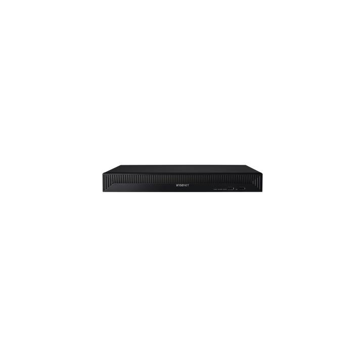 NVR 8 Megapíxel / 16 canales / H.265 / P2P Wisenet / 16 puertos PoE / 128Mbps