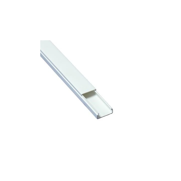 Canaleta blanca de PVC auto extinguible, sin división, 20 x 10 mm, tramo de 2.5 m (5101-01260)