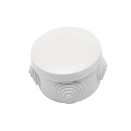 Caja Derivación-Conexión de Plástico Circular con 4 Glándulas de Goma (70 diámetro X 48 alto mm). Para