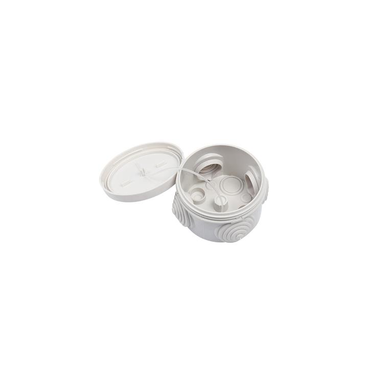 Caja Derivación-Conexión de Plástico Circular con 4 Glándulas de Goma (70 diámetro X 48 alto mm). Para