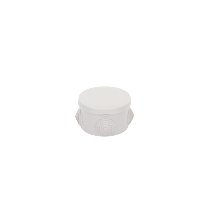 Caja Derivación-Conexión de Plástico Circular con 4 Glándulas de Goma (70 diámetro X 48 alto mm). Para